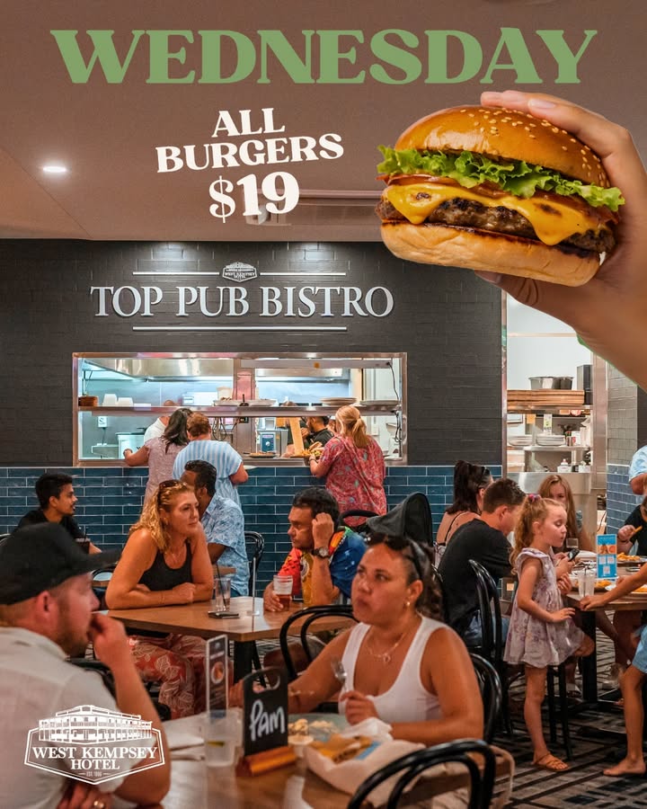 Featured image for “Mid-Week Boost: $19 Burgers at Top Pub, West Kempsey Hotel”