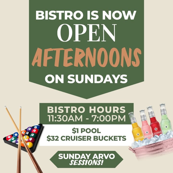 Featured image for “Sunday Session Specials: $1 Pool, Poker, and Bistro Delights at West Kempsey Hotel”