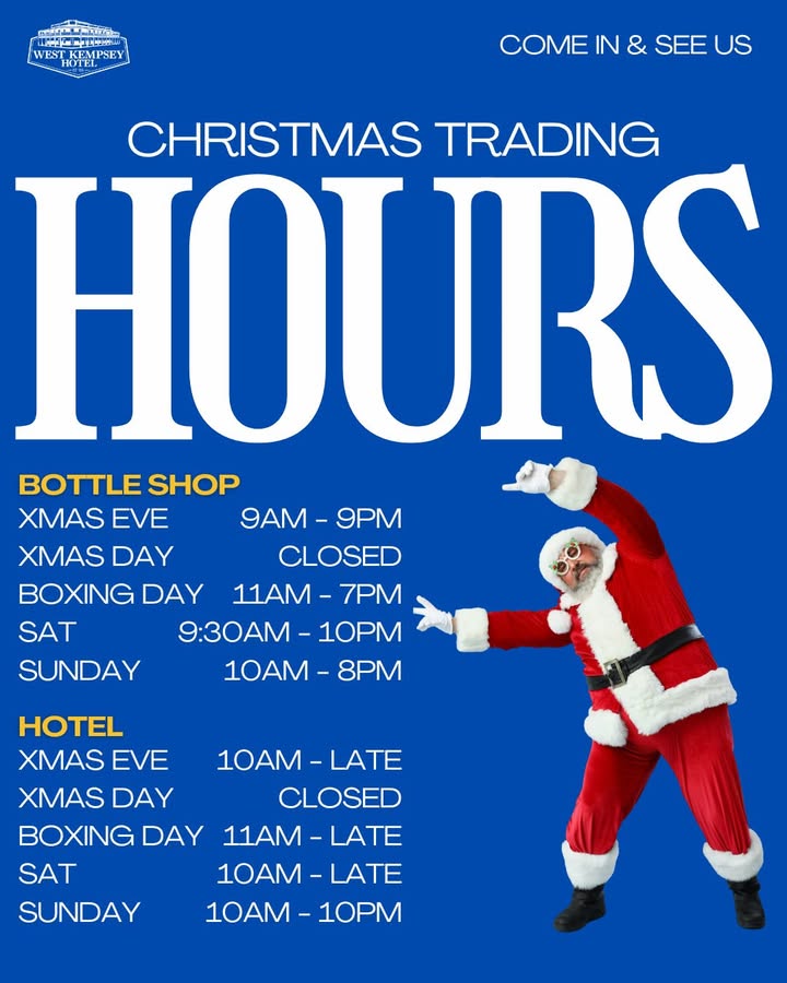 Featured image for “Christmas Trading Hours at West Kempsey Hotel”