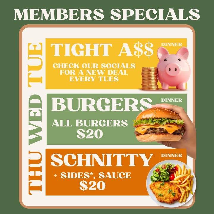 Featured image for “Weekly Members Specials at West Kempsey Hotel”