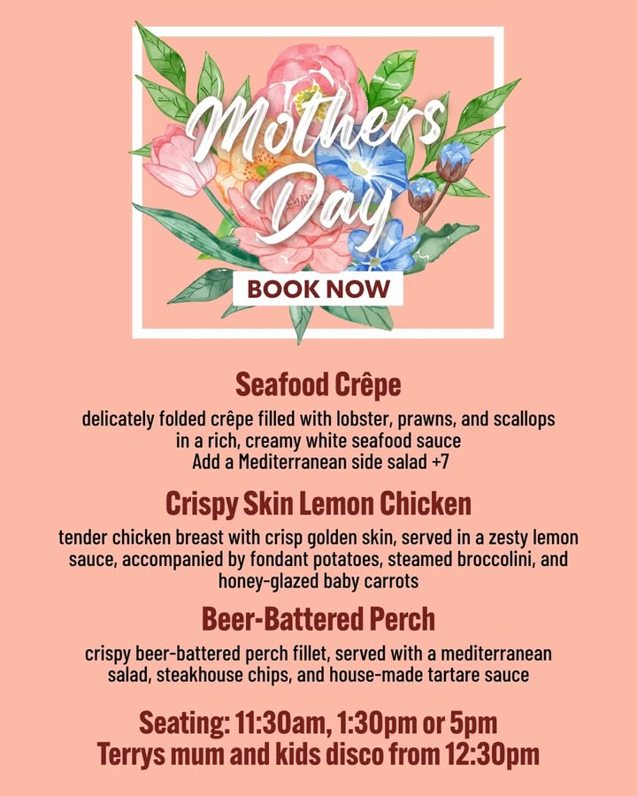 Featured image for “Mother’s Day at West Kempsey Hotel – Chef’s Specials and Kids Disco”