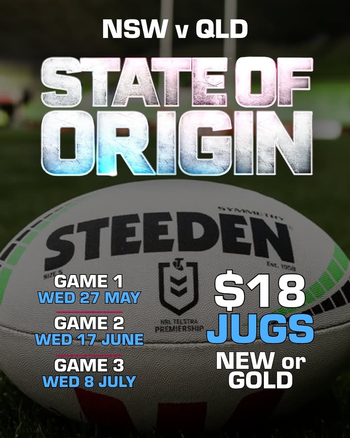 Featured image for “Watch State of Origin Live at West Kempsey Hotel – $18 Jugs All Series”
