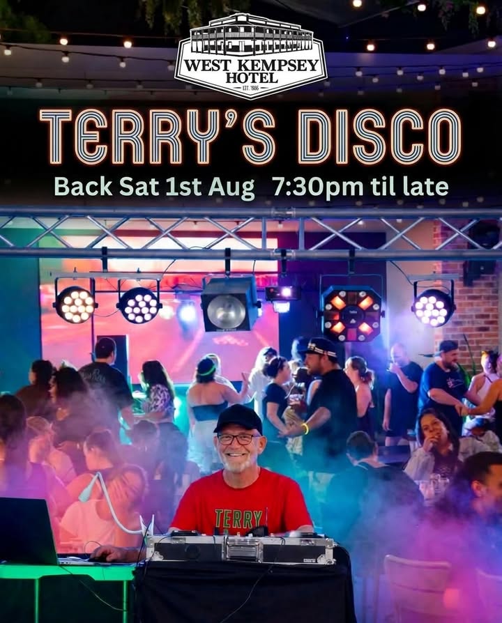 Featured image for “Terry’s Disco Is Back at West Kempsey Hotel This Saturday”
