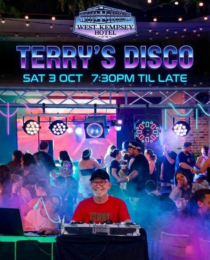 Featured image for “Terry’s Disco Is Back at West Kempsey Hotel – Sat 3 Oct”